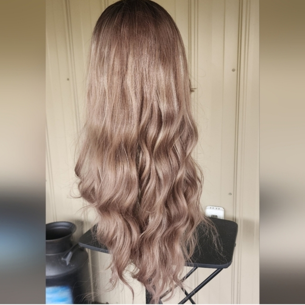 Pinkish Blonde 26 Inch Wave Wig - Picture 3 of 13
